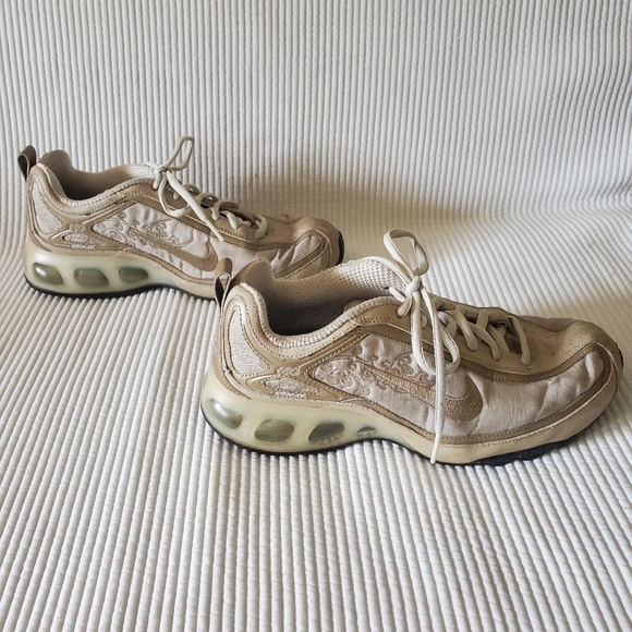 Nike Air Max 180 + Running Shoes 315941-121 Women's Size 7.5 Beige Gold Floral - Picture 5 of 13